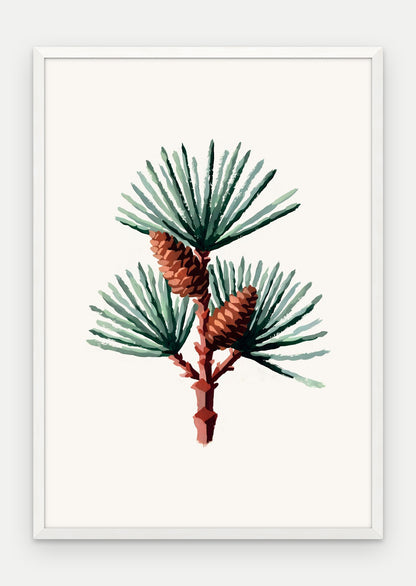 Plakat Sosna w ramie, oprawa: drewno białe, format 70 × 100 cm