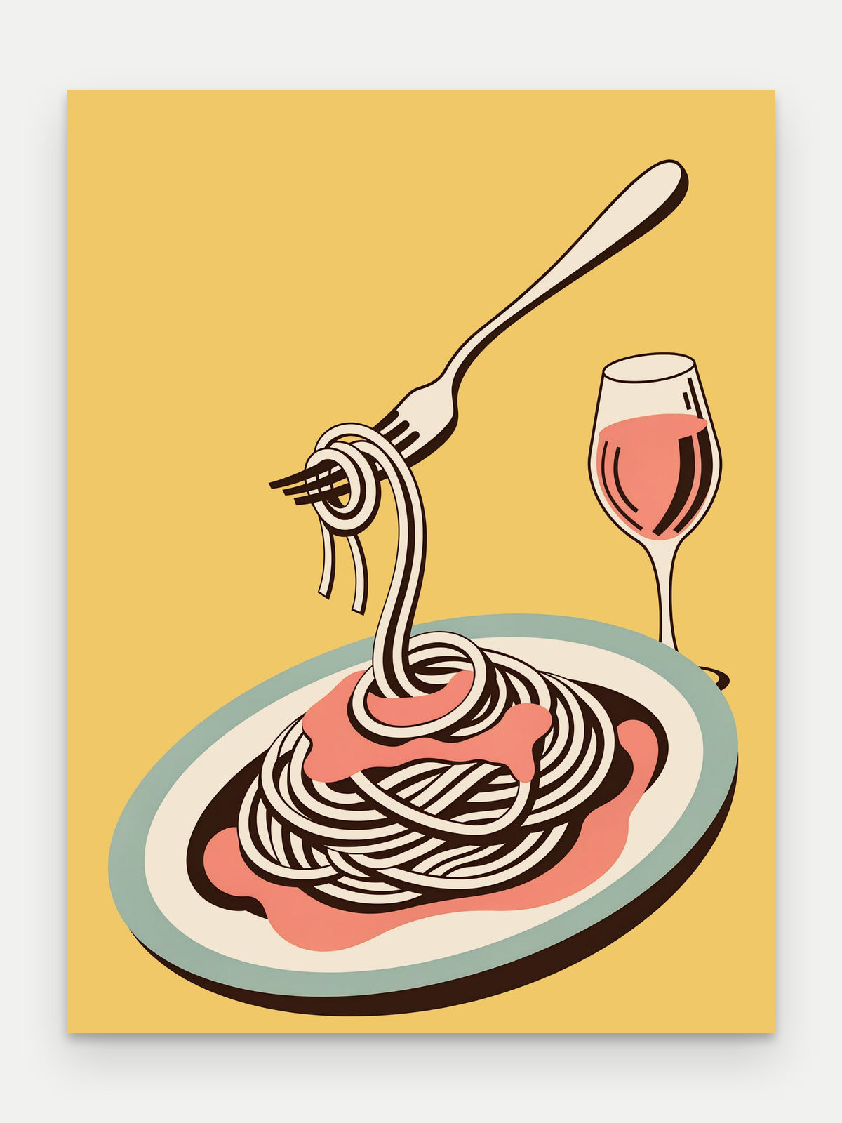 Obraz na płótnie Spaghetti pomodoro na blejtramie, bez ramy, format 60 × 80 cm