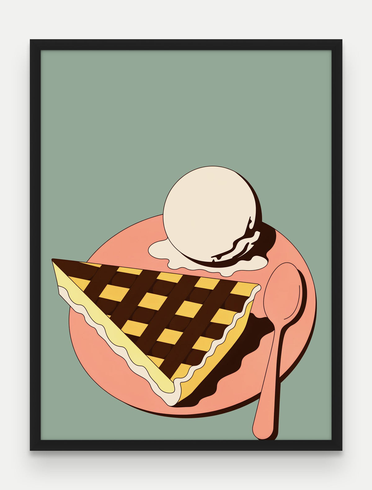 Obraz na płótnie Szarlotka w ramie, oprawa: drewno czarne, format 60 × 80 cm