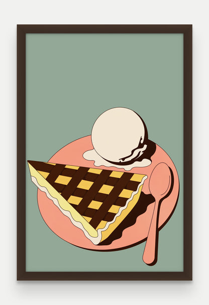Obraz na płótnie Szarlotka w ramie, oprawa: drewno brązowe, format 40 × 60 cm