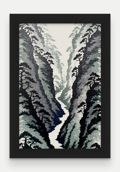 Obraz na płótnie Wawoz w ramie, oprawa: drewno czarne, format 20 × 30 cm