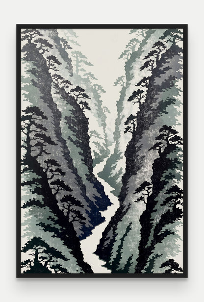 Obraz na płótnie Wawoz w ramie, oprawa: drewno czarne, format 80 × 120 cm