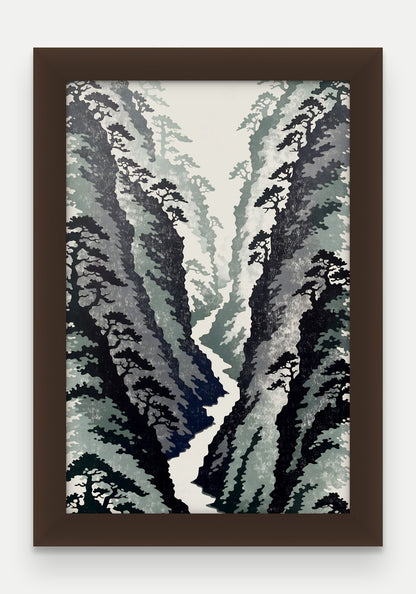 Obraz na płótnie Wawoz w ramie, oprawa: drewno brązowe, format 20 × 30 cm