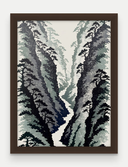 Obraz na płótnie Wawoz w ramie, oprawa: drewno brązowe, format 30 × 40 cm
