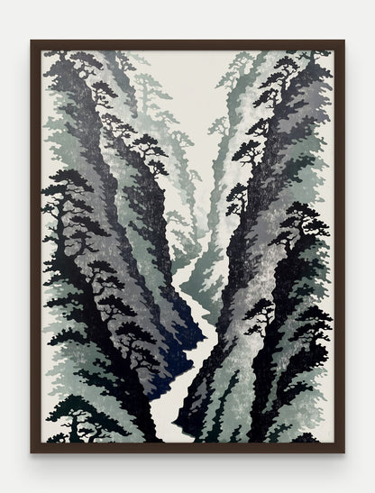 Obraz na płótnie Wawoz w ramie, oprawa: drewno brązowe, format 60 × 80 cm