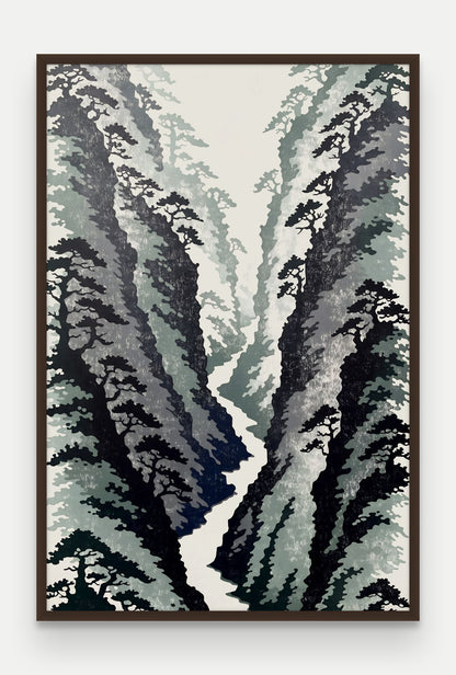 Obraz na płótnie Wawoz w ramie, oprawa: drewno brązowe, format 80 × 120 cm