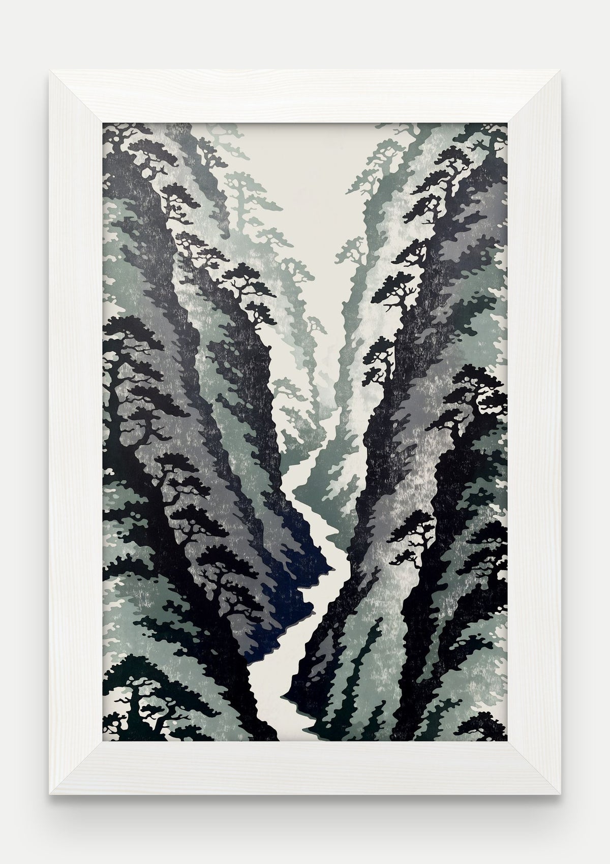 Obraz na płótnie Wawoz w ramie, oprawa: drewno białe, format 20 × 30 cm