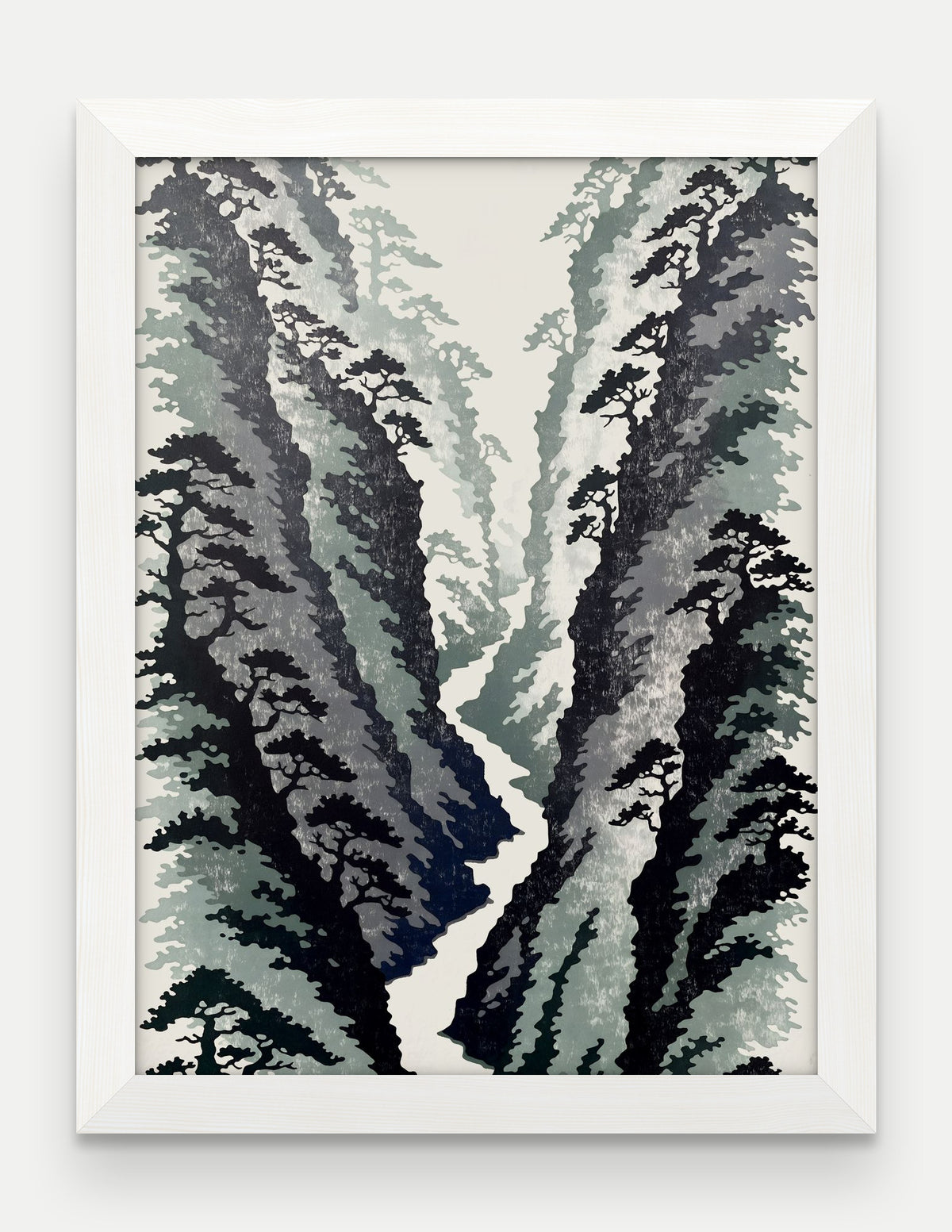 Obraz na płótnie Wawoz w ramie, oprawa: drewno białe, format 30 × 40 cm