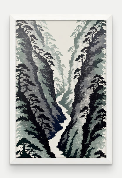 Obraz na płótnie Wawoz w ramie, oprawa: drewno białe, format 40 × 60 cm