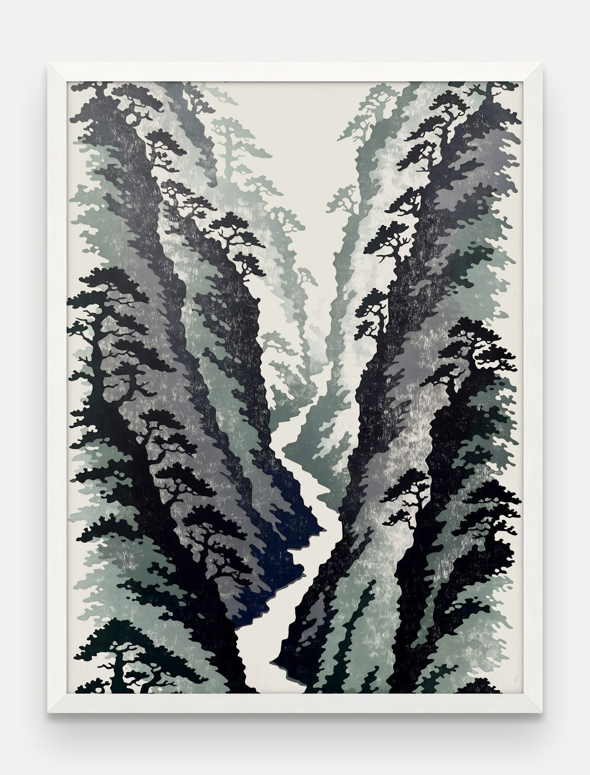 Obraz na płótnie Wawoz w ramie, oprawa: drewno białe, format 60 × 80 cm