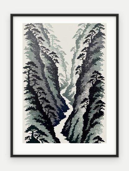 Plakat Wąwóz w ramie, oprawa: aluminium czarne, z passe-partout, format 30 × 40 cm