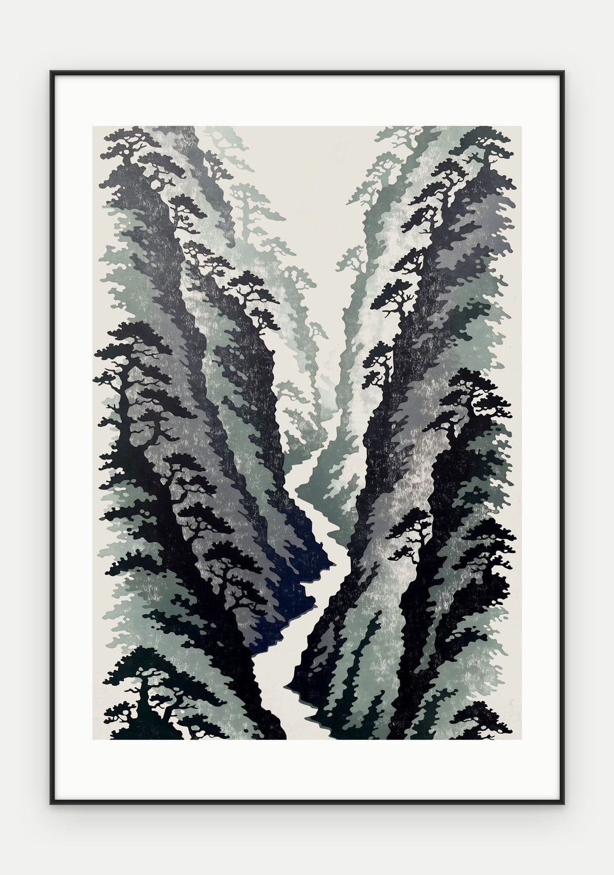 Plakat Wąwóz w ramie, oprawa: aluminium czarne, z passe-partout, format 70 × 100 cm