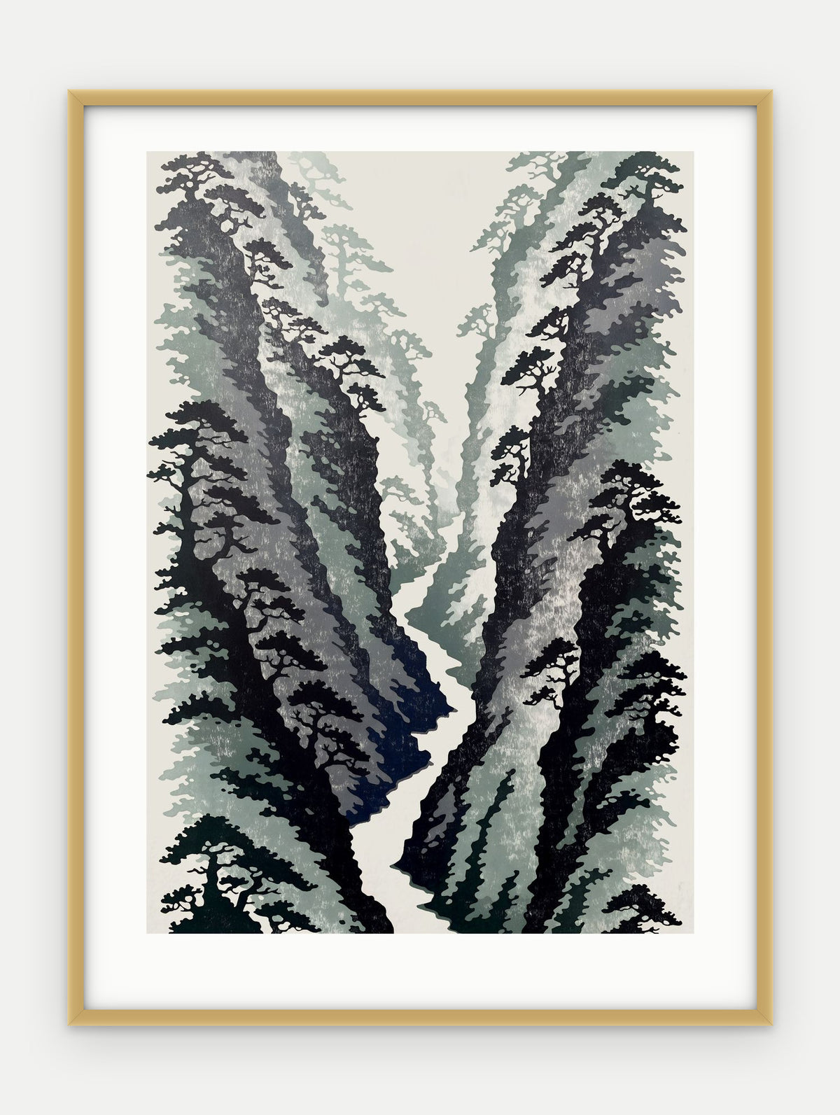 Plakat Wąwóz w ramie, oprawa: aluminium złote, z passe-partout, format 30 × 40 cm