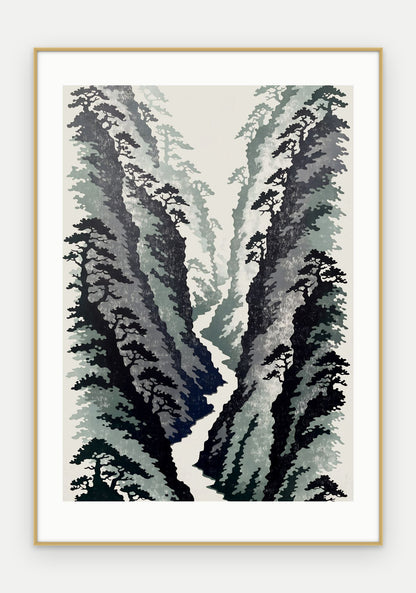 Plakat Wąwóz w ramie, oprawa: aluminium złote, z passe-partout, format 70 × 100 cm