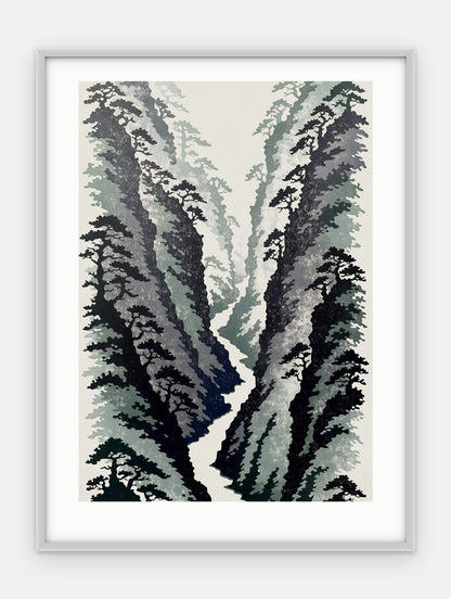 Plakat Wąwóz w ramie, oprawa: aluminium srebrne, z passe-partout, format 30 × 40 cm