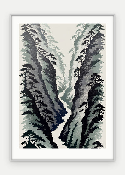 Plakat Wąwóz w ramie, oprawa: aluminium srebrne, z passe-partout, format 50 × 70 cm