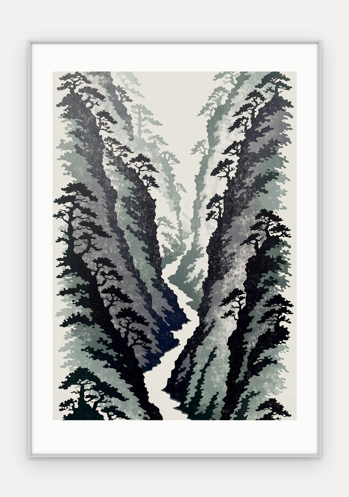 Plakat Wąwóz w ramie, oprawa: aluminium srebrne, z passe-partout, format 70 × 100 cm
