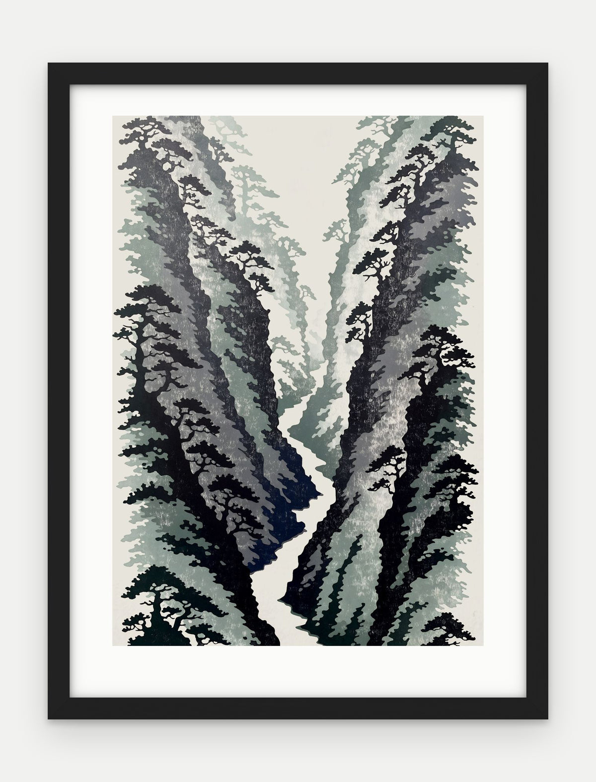 Plakat Wąwóz w ramie, oprawa: drewno czarne, z passe-partout, format 30 × 40 cm
