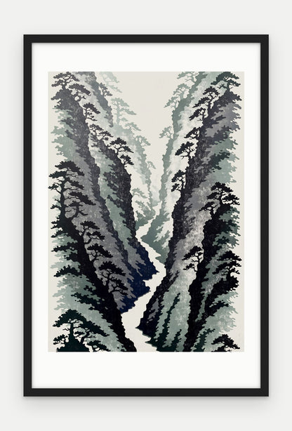 Plakat Wąwóz w ramie, oprawa: drewno czarne, z passe-partout, format 40 × 60 cm