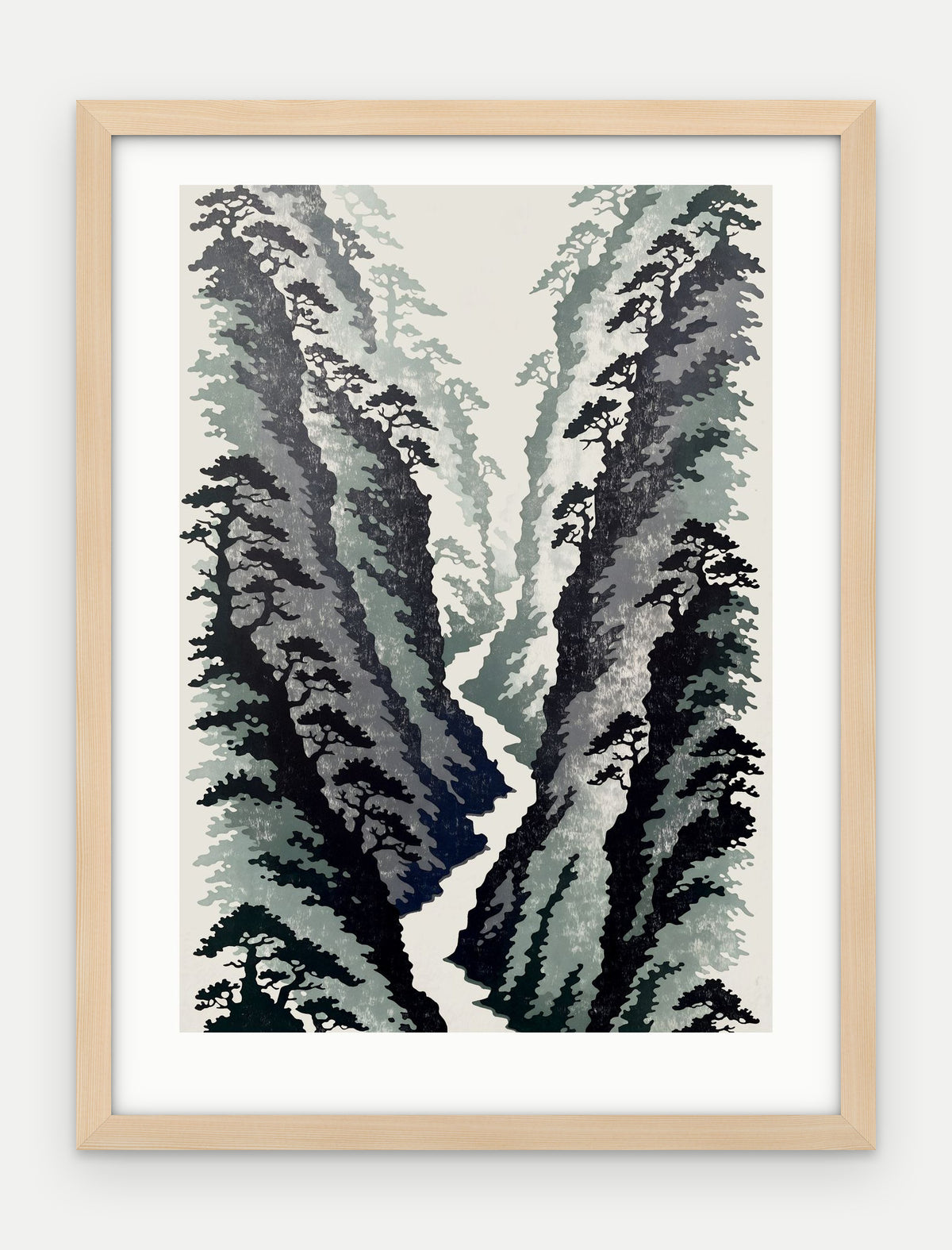 Plakat Wąwóz w ramie, oprawa: drewno naturalne, z passe-partout, format 30 × 40 cm