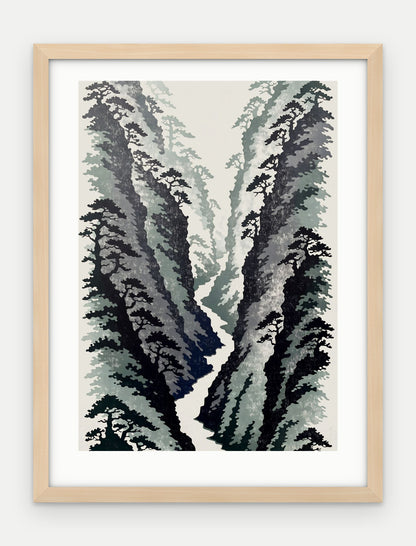 Plakat Wąwóz w ramie, oprawa: drewno naturalne, z passe-partout, format 30 × 40 cm