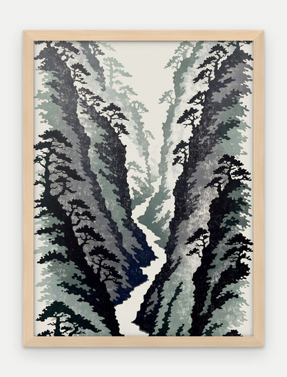 Plakat Wąwóz w ramie, oprawa: drewno naturalne, format 30 × 40 cm