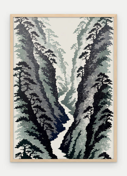 Plakat Wąwóz w ramie, oprawa: drewno naturalne, format 50 × 70 cm