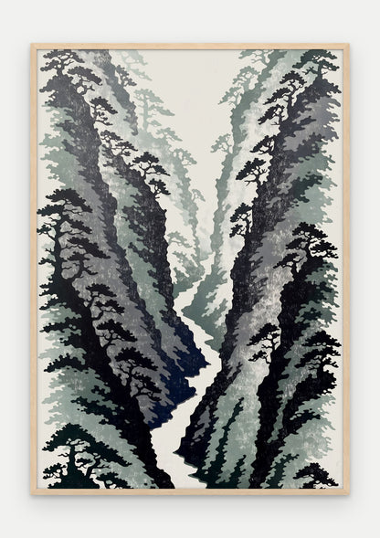 Plakat Wąwóz w ramie, oprawa: drewno naturalne, format 70 × 100 cm