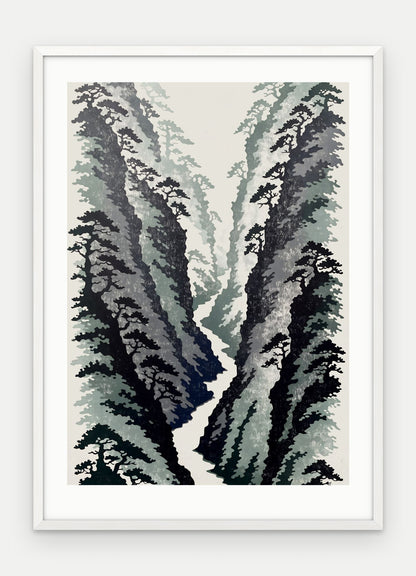 Plakat Wąwóz w ramie, oprawa: drewno białe, z passe-partout, format 50 × 70 cm