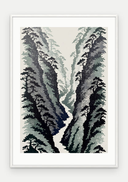 Plakat Wąwóz w ramie, oprawa: drewno białe, z passe-partout, format 70 × 100 cm