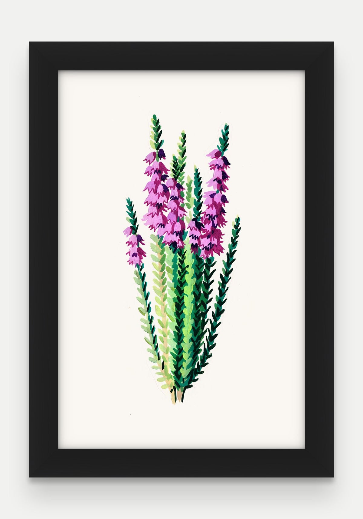 Obraz na płótnie Wrzos w ramie, oprawa: drewno czarne, format 20 × 30 cm