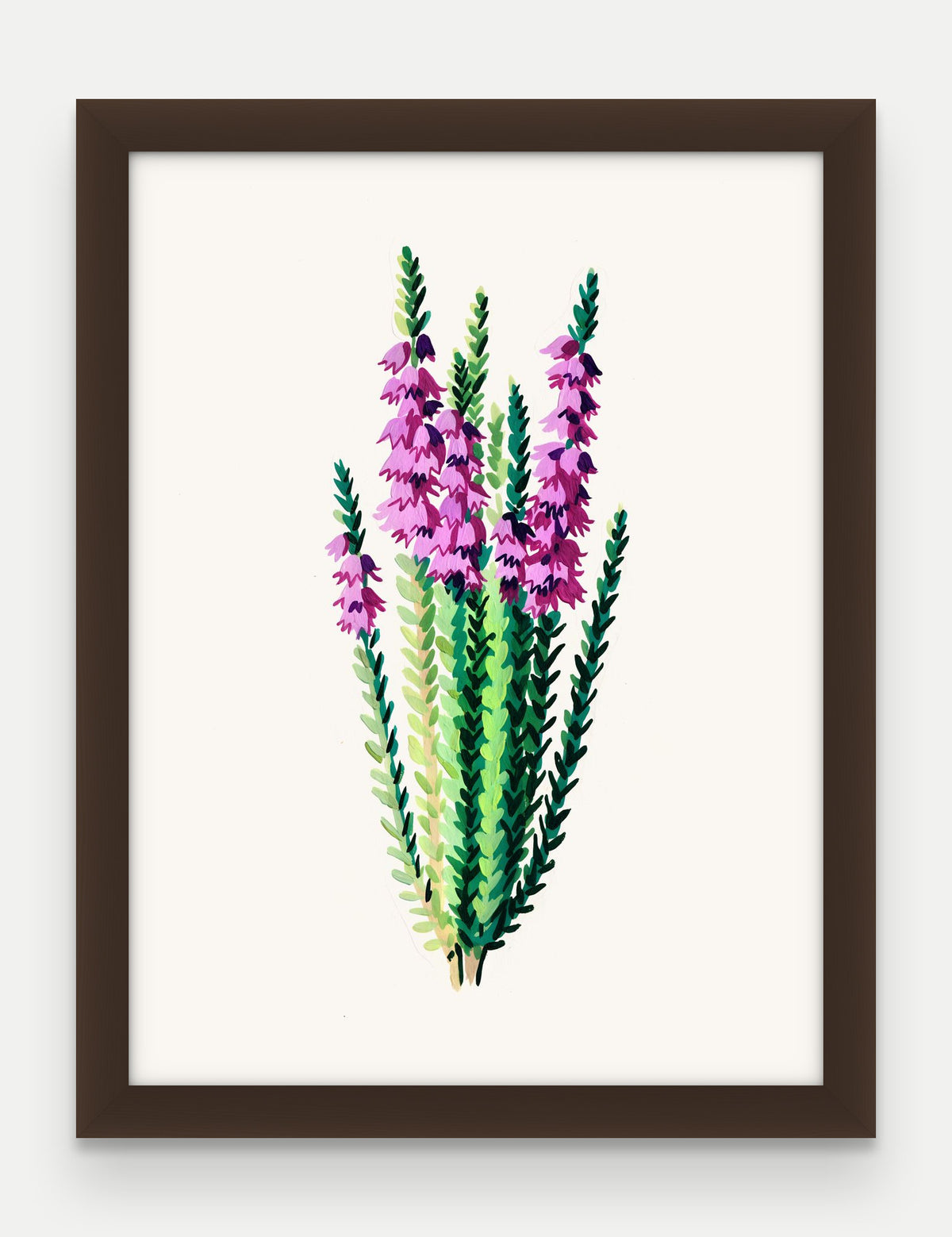 Obraz na płótnie Wrzos w ramie, oprawa: drewno brązowe, format 30 × 40 cm