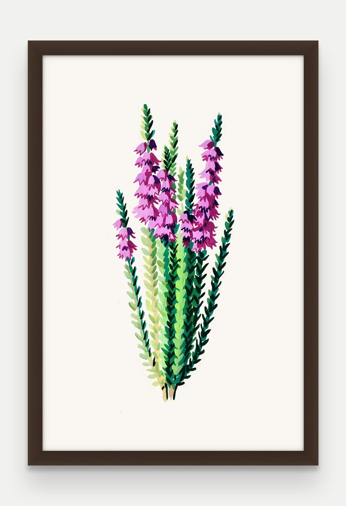 Obraz na płótnie Wrzos w ramie, oprawa: drewno brązowe, format 40 × 60 cm