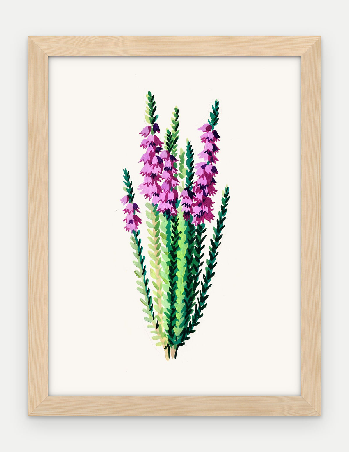 Plakat Wrzos w ramie, oprawa: drewno naturalne, format 30 × 40 cm