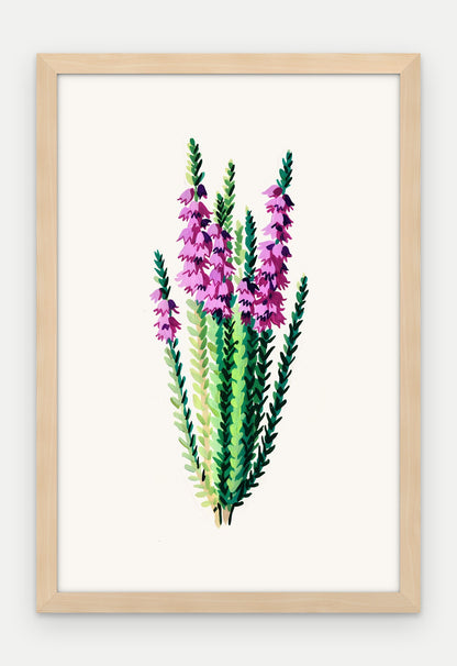 Plakat Wrzos w ramie, oprawa: drewno naturalne, format 40 × 60 cm
