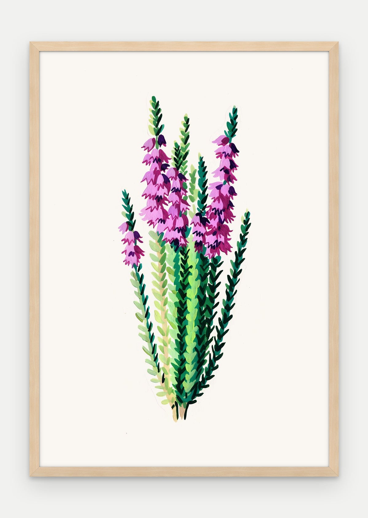 Plakat Wrzos w ramie, oprawa: drewno naturalne, format 70 × 100 cm