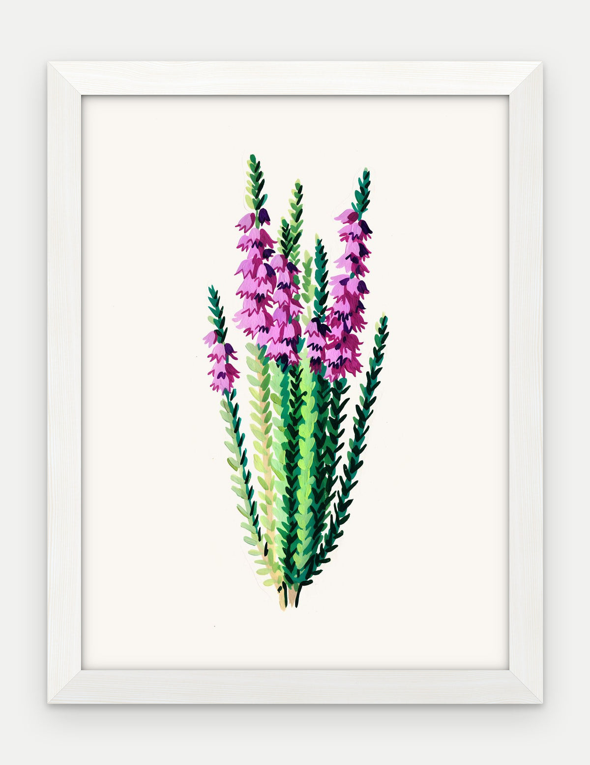 Plakat Wrzos w ramie, oprawa: drewno białe, format 30 × 40 cm