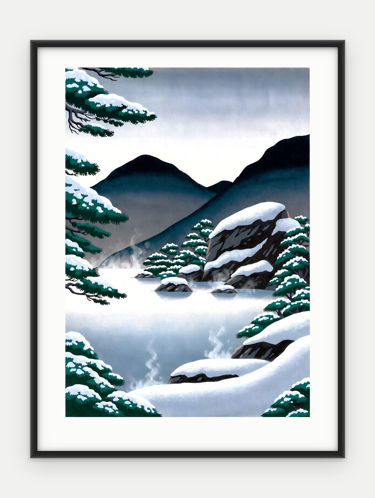Plakat Źródło w ramie, oprawa: aluminium czarne, z passe-partout, format 30 × 40 cm