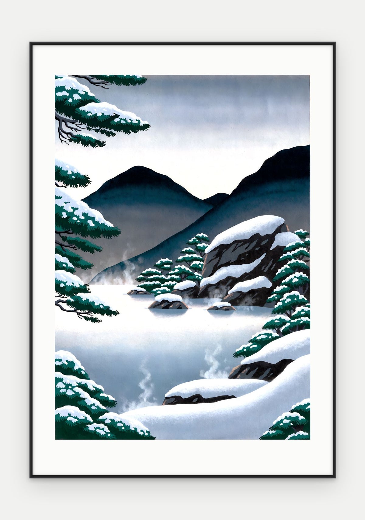 Plakat Źródło w ramie, oprawa: aluminium czarne, z passe-partout, format 70 × 100 cm