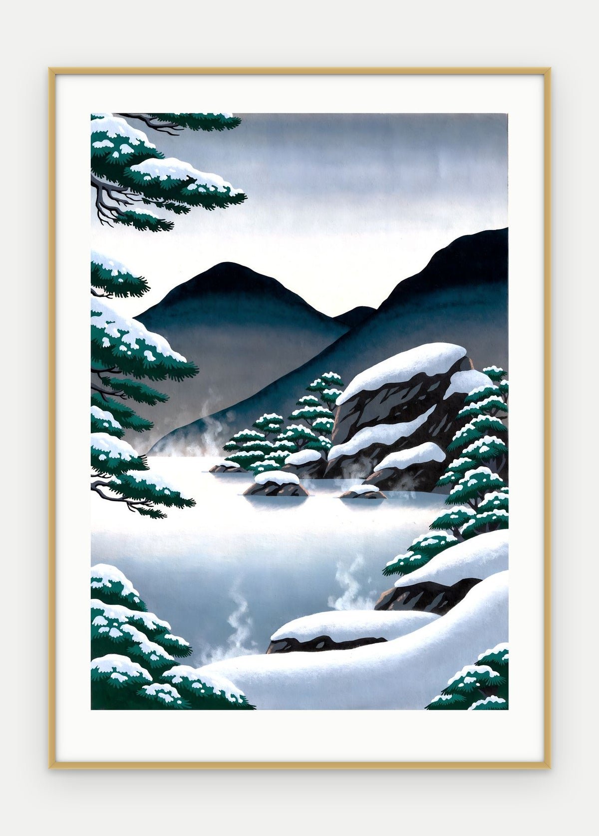 Plakat Źródło w ramie, oprawa: aluminium złote, z passe-partout, format 50 × 70 cm
