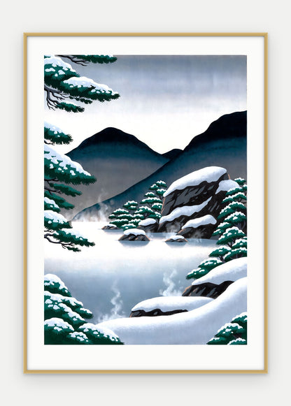Plakat Źródło w ramie, oprawa: aluminium złote, z passe-partout, format 50 × 70 cm