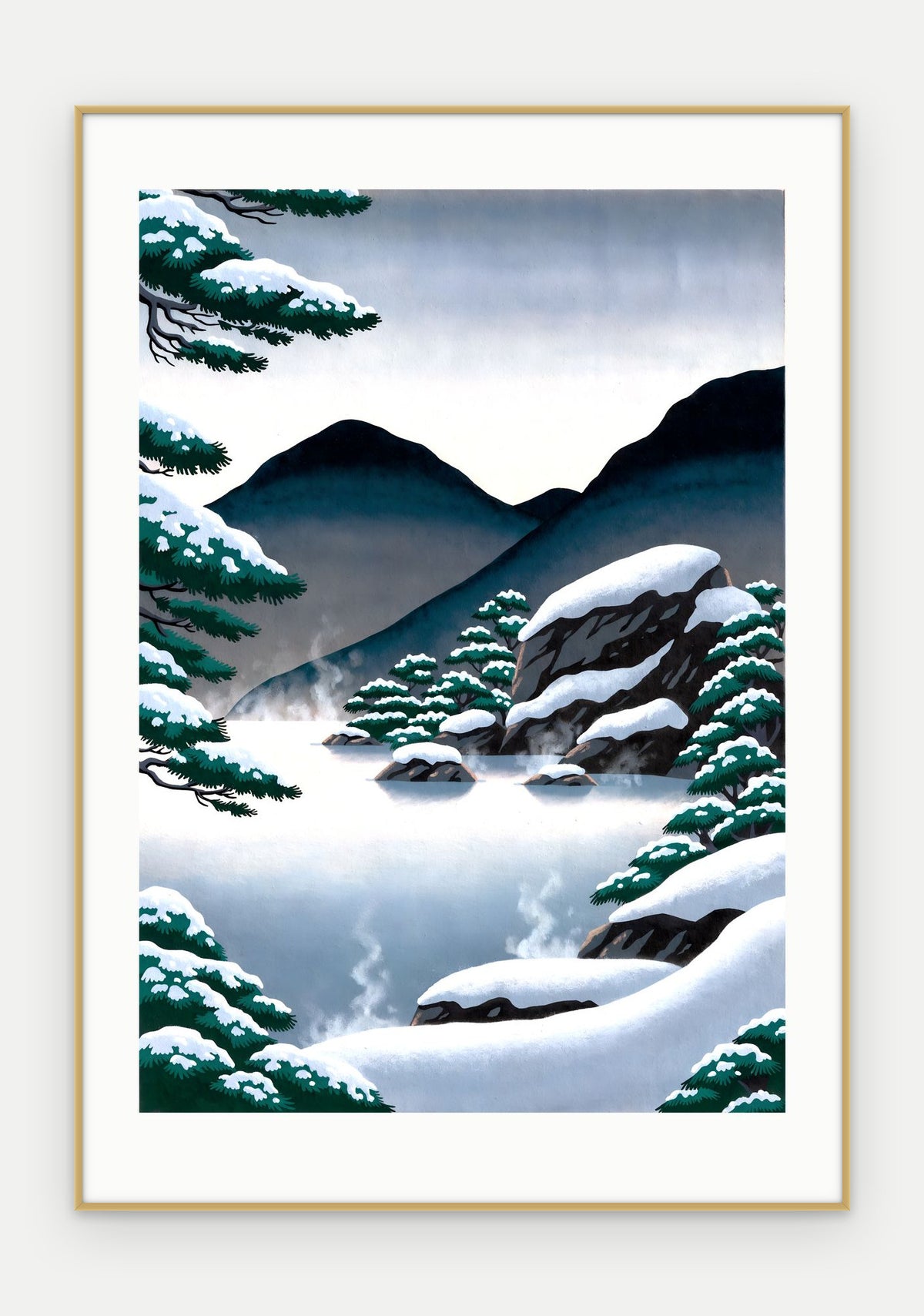 Plakat Źródło w ramie, oprawa: aluminium złote, z passe-partout, format 70 × 100 cm