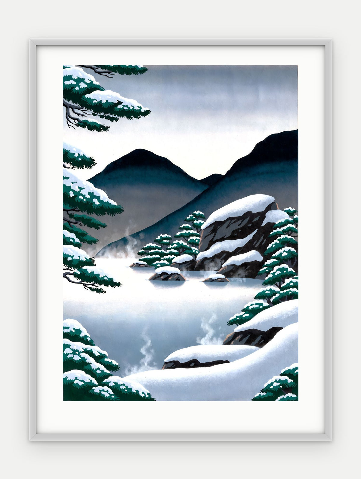 Plakat Źródło w ramie, oprawa: aluminium srebrne, z passe-partout, format 30 × 40 cm