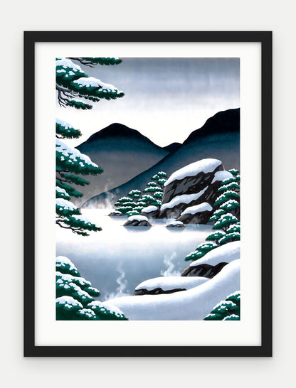 Plakat Źródło w ramie, oprawa: drewno czarne, z passe-partout, format 30 × 40 cm