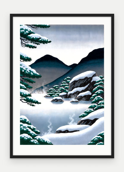 Plakat Źródło w ramie, oprawa: drewno czarne, z passe-partout, format 50 × 70 cm