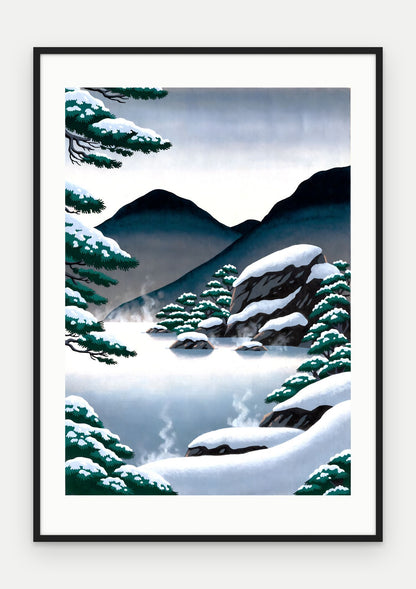 Plakat Źródło w ramie, oprawa: drewno czarne, z passe-partout, format 70 × 100 cm