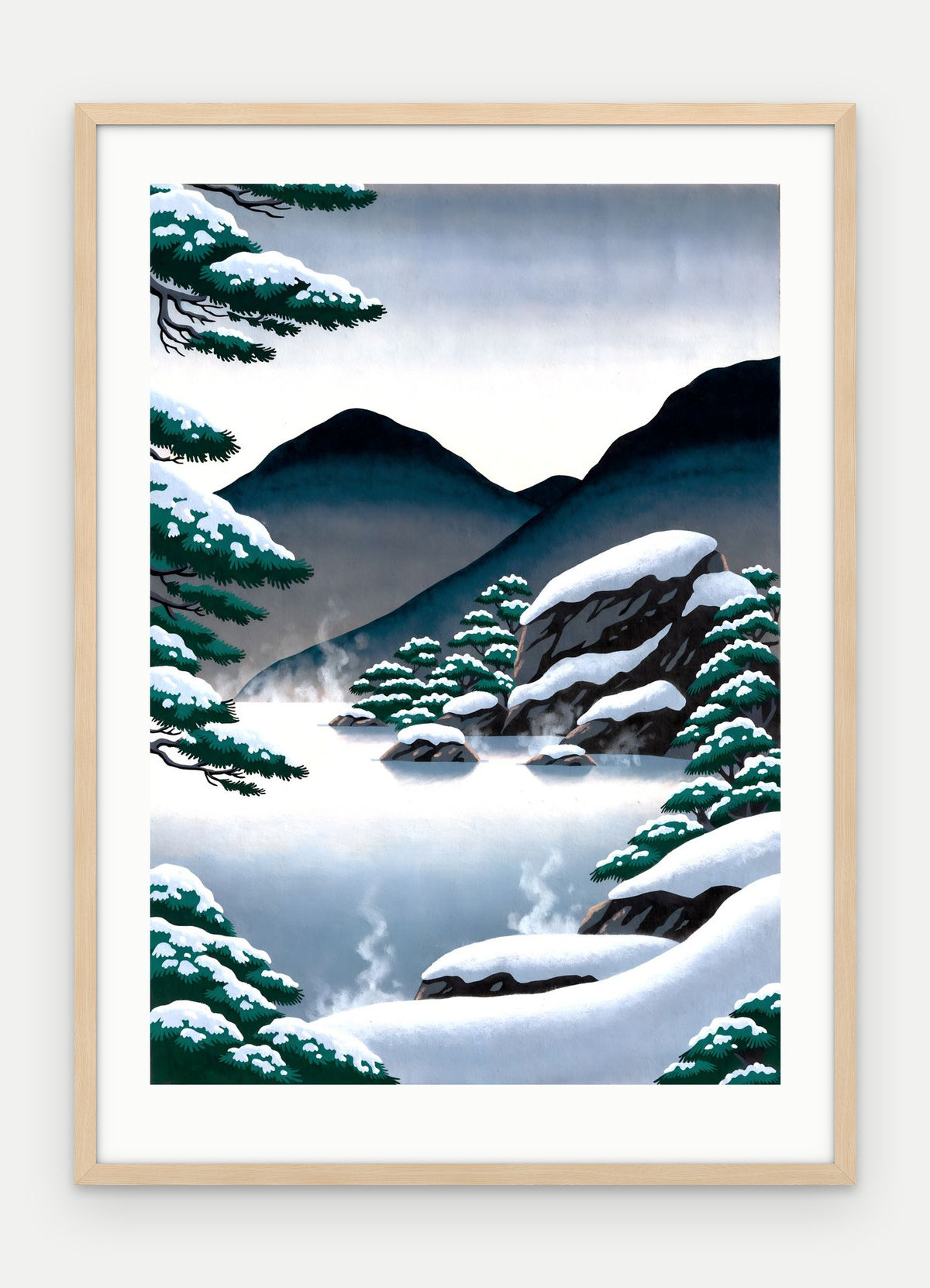 Plakat Źródło w ramie, oprawa: drewno naturalne, z passe-partout, format 50 × 70 cm