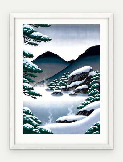 Plakat Źródło w ramie, oprawa: drewno białe, z passe-partout, format 30 × 40 cm
