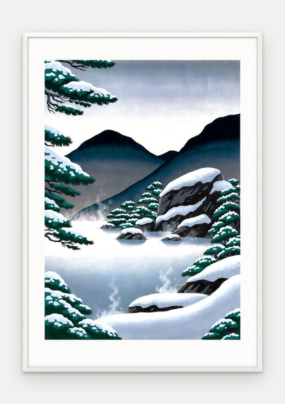 Plakat Źródło w ramie, oprawa: drewno białe, z passe-partout, format 70 × 100 cm